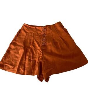 Zara trf collection Rust High Waist Dress Wide Leg Shorts Women’s Size XS